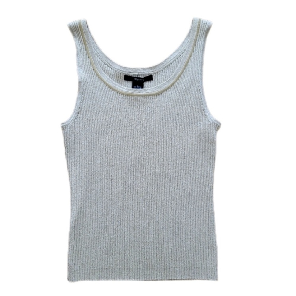 Ralsey Silver Metallic Knit Tank Top Small